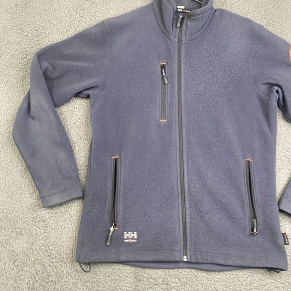 Helly Hansen Jacket Full-Zip Polartec Fleece Workwear Coat Medium Blue - Picture 2 of 11